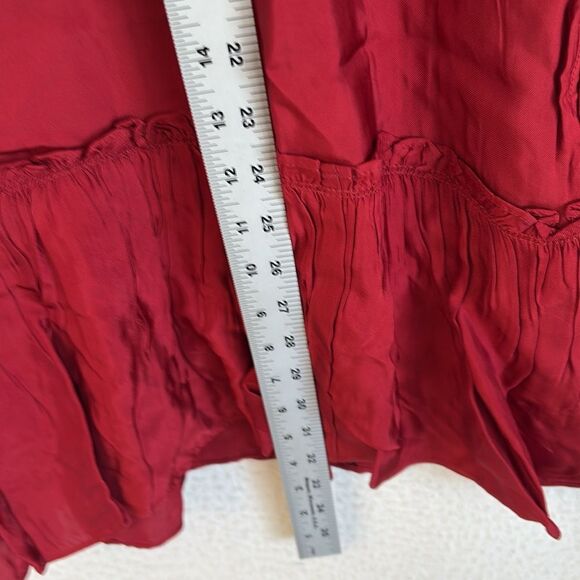 J Crew Amelia popover shirtdress in drapey viscose twill Womens XXS Berry Red - Picture 6 of 10